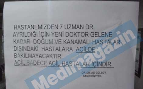 Hastaneden 7 uzman doktor ayrılınca...