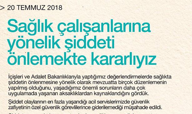 Sağlık Bakanı yıpranma payı ve emekli maaşından sonra sağlıkta şiddet için de kolları sıvadı