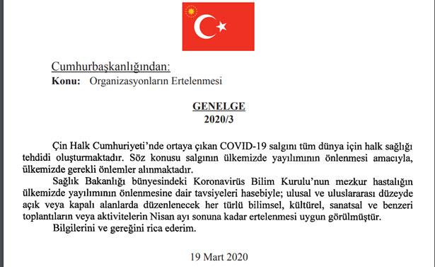 Kongrelerin ertelenmesiyle ilgili Genelge Resmi Gazete'de yayımlandı