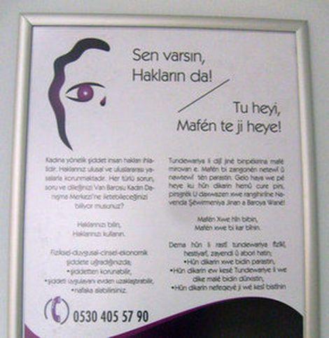 Hastaneye Kürtçe panolar