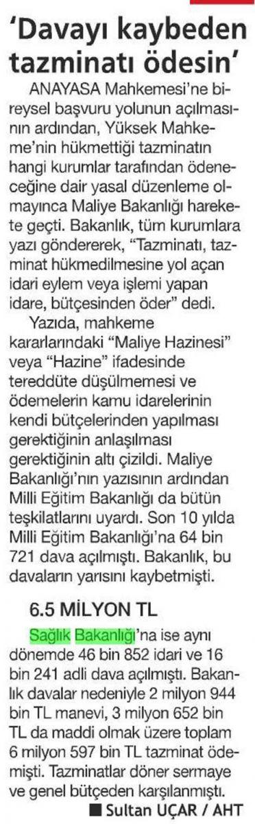 Tazminatı kurum ödeyecek