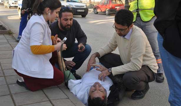 Doktor yaralının imdadına böyle yetişti
