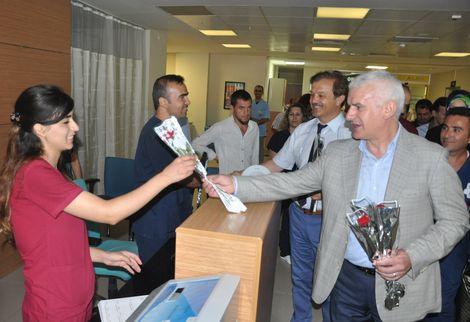 Milletvekili, genel sekreter ve sağlık müdüründen personele 'geçmiş olsun' ziyareti