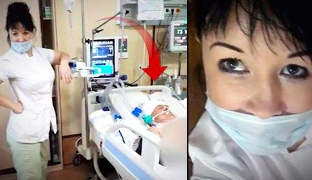 Hastaları ile fotoğraf çeken hemşire büyük tepki gördü!
