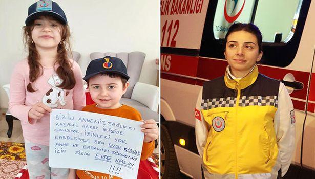 Bakan Koca'nın paylaştığı kardeşlerin hemşire annesi: Lütfen evlerinizde kalın