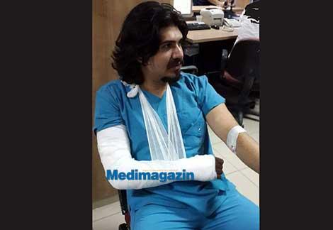 Hasta yakını doktorun kolunu kırdı