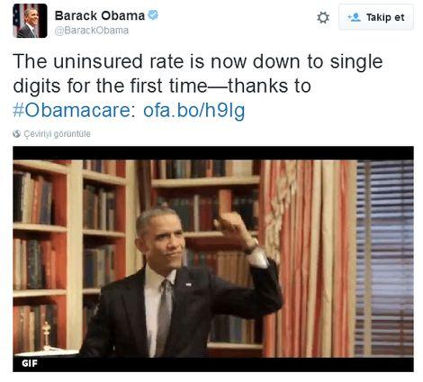 Obama, sağlıktaki o habere sevincini twitterdan paylaştı!