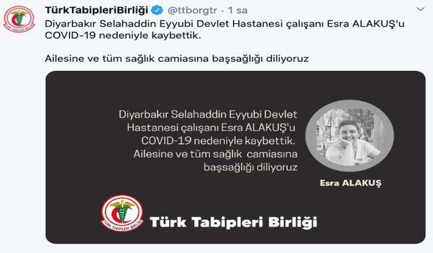 Diyarbakır'da bir sağlık çalışanı Covid-19 nedeniyle hayatını kaybetti