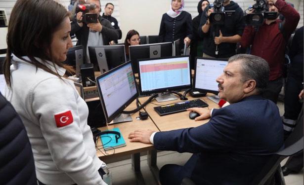 Bakan Koca'dan, 112 Koordinasyon Merkezi çalışanlarına yılbaşı ziyareti