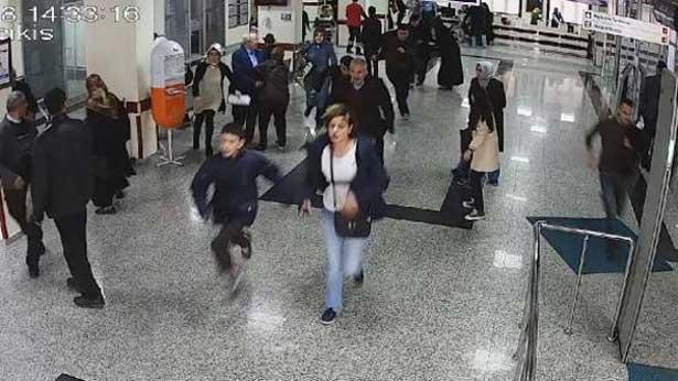 Hastanede canlı bomba paniği kameralara böyle yansıdı!