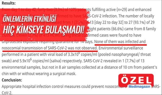 Koronavirüslü hastaların olduğu hastanede önlemler sayesinde hiç bir sağlık çalışanına bulaş olmadı!