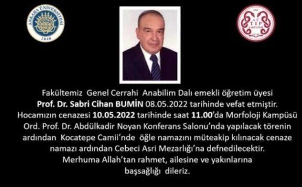 Ankara Tıp'ın duayen hocası hayatını kaybetti