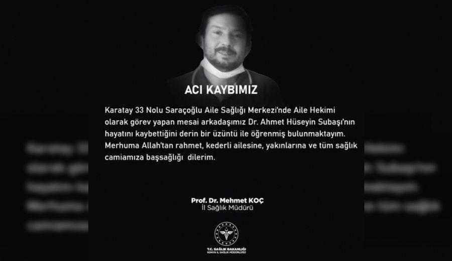 Konya'da görev yapan aile hekimi hayatını kaybetti