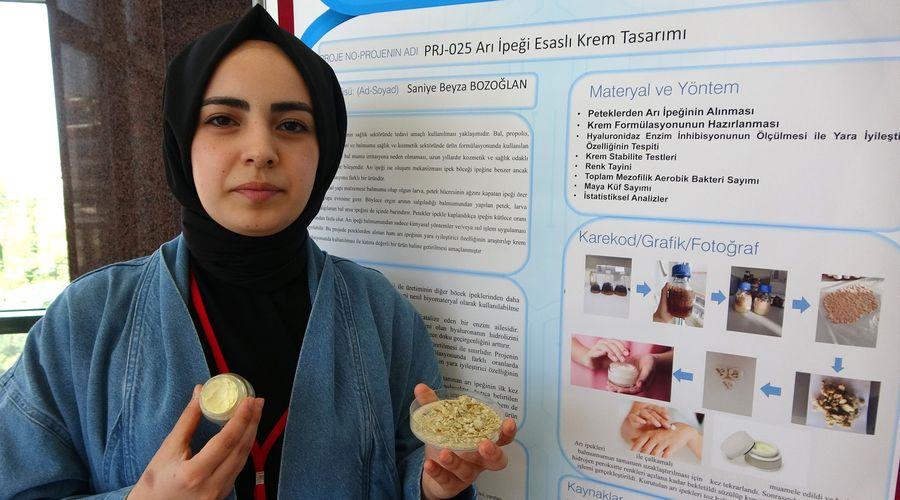 Eczacılık son sınıf öğrencisi arı ipeğinden yara iyileştirici krem üretti