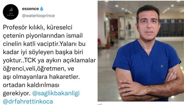 Aşı karşıtlarından Prof. Dr. İsmail Cinel'e ölüm tehdidi: Katli vaciptir!