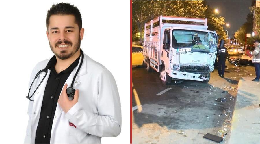 Kaldırımda ailesini beklerken kamyonetin çarptığı genç doktor hayatını kaybetti