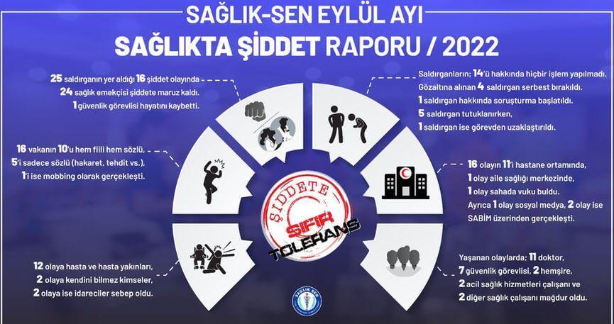 Sağlık-Sen: Eylül ayında 24 sağlık çalışanı şiddete maruz kaldı