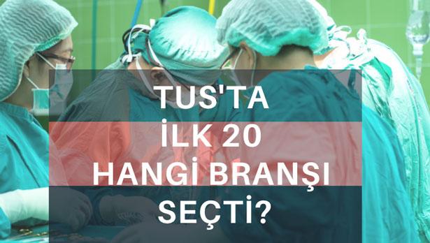 TUS'ta ilk 20 hangi kurumda hangi branşı seçti? 