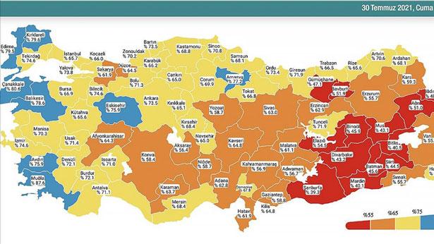 Sağlık Bakanı, Kovid-19 risk haritasında rengi değişen illeri paylaştı