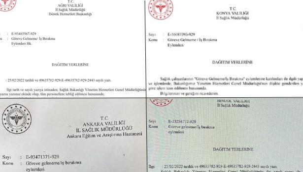 'İş bırakma eylemine disiplin cezası' yazısı hastanelere ulaşıyor! İşte o hastaneler..
