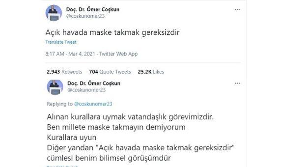 Enfeksiyon uzmanının 'maske' eleştirisi yankı uyandırdı: 'Açık havada maske kullanmak gerekli mi?