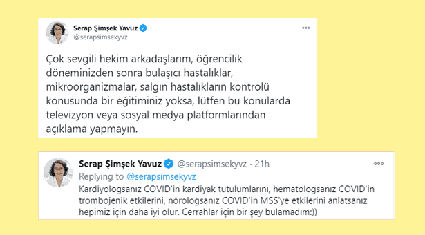 Koronavirüs Bilim Kurulu üyesi Prof. Dr. Yavuz'un sosyal medya paylaşımı meslektaşlarından tepki çekti