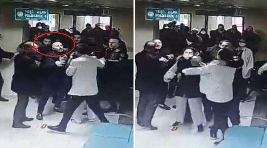 Trabzon'da acil serviste doktora darp güvenlik kameralarına yansıdı