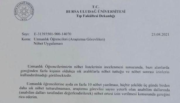 Acı tesadüf: Tıp fakültesi dekanından 2 ay önce 'fazladan nöbet' konulu resmi yazı