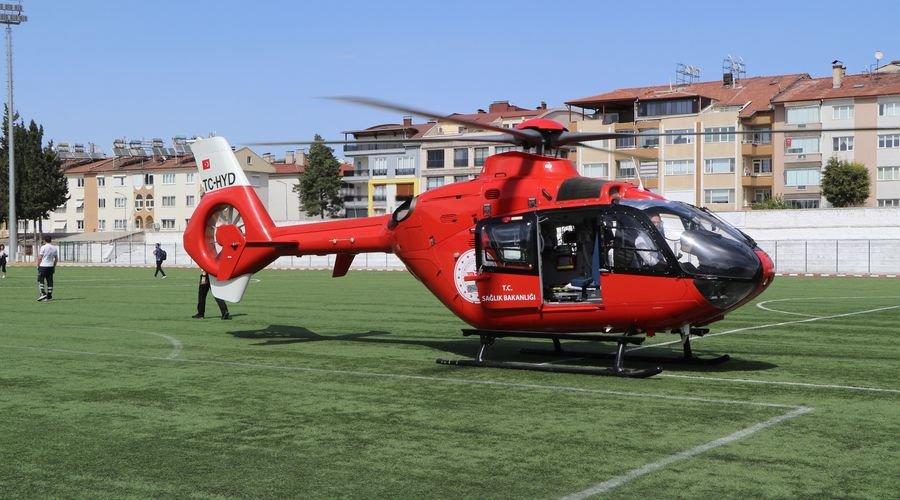 Akciğer nakli için ambulans helikopterle Ankara'ya gönderildi