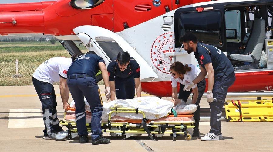 Ambulans helikopter, 90 yaşındaki hasta için havalandı