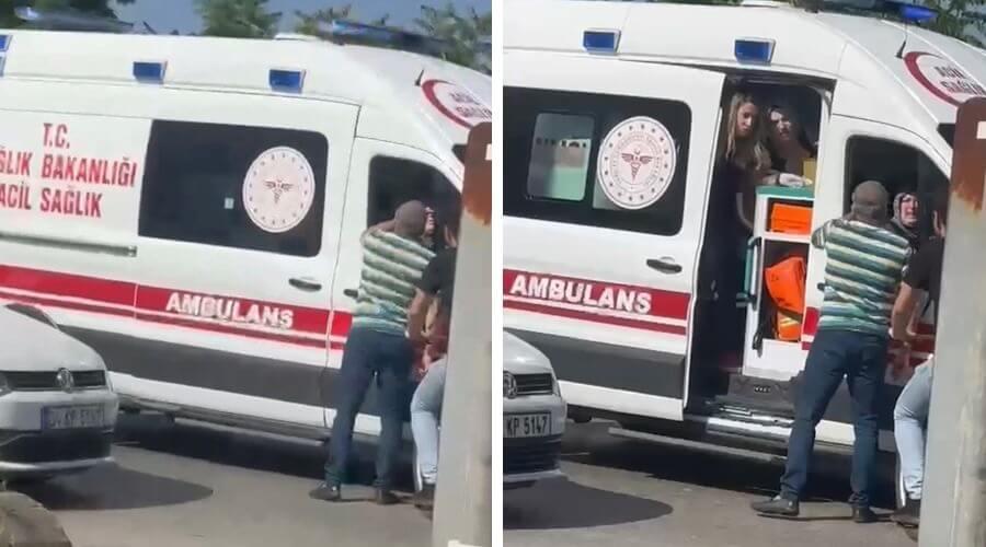Ambulansı durdurdu: 'Hasta mı var?' diye sordu