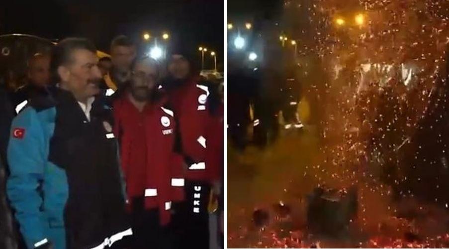 Bakan Koca, sağlık personeliyle görüşürken soba patladı