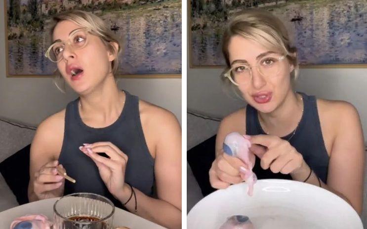 Sosyal medyayı çalkalayan görüntü: Çiğ et yiyen doktor şimdi de göz yedi!