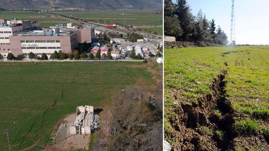 Deprem sonrası hastane bahçesinde büyük yarıklar oluştu