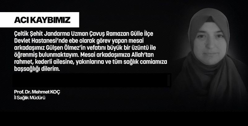 Konya'da görev yapan ebe hayatını kaybetti