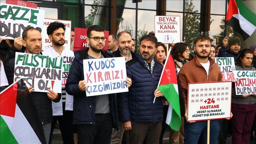 Tekirdağ'da hekimler Gazze için 'sessiz yürüyüş' gerçekleştirdi
