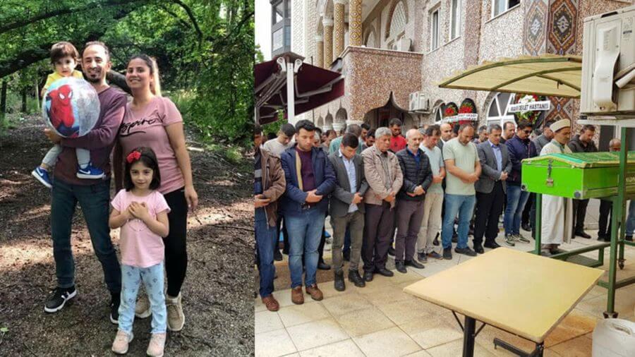Kazada ölen sağlık çalışanı çift ve kızları son yolculuklarına uğurlandı