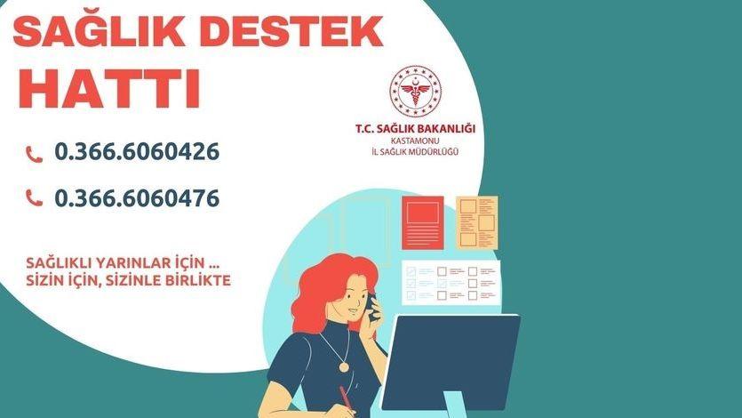 Kastamonu İl Sağlık Müdürlüğü tarafından sağlık destek hattı kuruldu