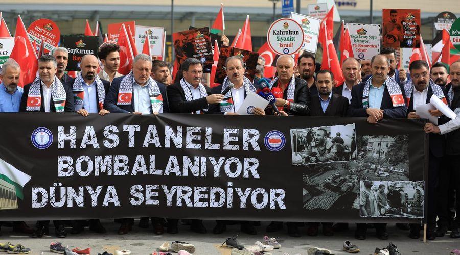 Sağlık-Sen'den 81 ilde İsrail protestosu