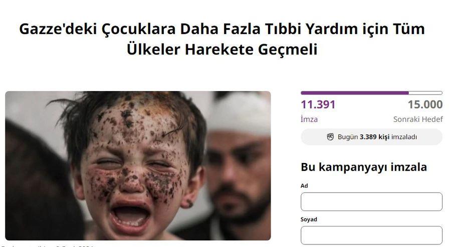Gazze'den bir doktor, çocuklara tıbbi yardım için imza kampanyası başlattı