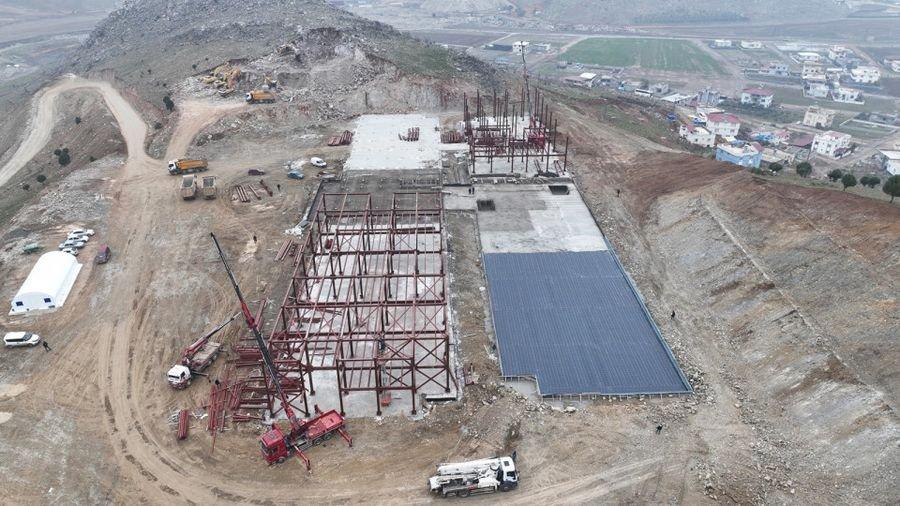 Kahramanmaraş'ta Türkoğlu Acil Durum Hastanesi'nin inşası sürüyor