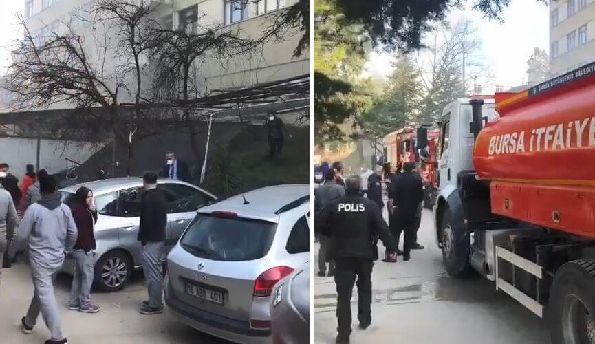 Çekirge Devlet Hastanesi'nde yangın paniği! Hastalar tahliye edildi