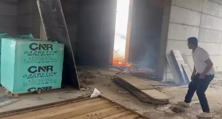 Batman'da diş hastanesi inşaatında yangın