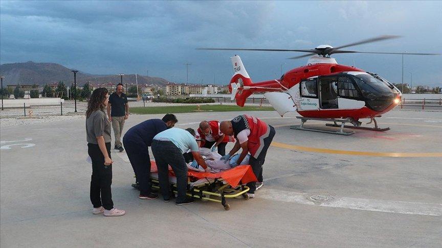 Ambulans helikopter İç Anadolu'daki acil hastaların imdadına yetişiyor
