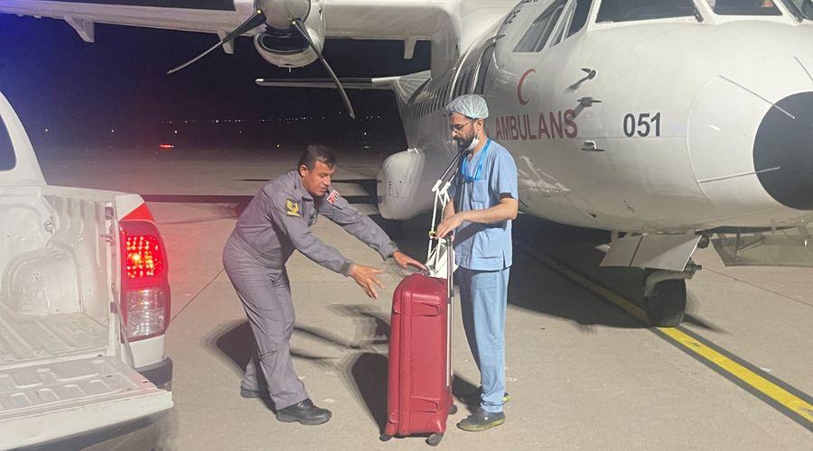 Nevşehir'deki kalp grefti, ambulans uçakla Ankara'ya getirildi