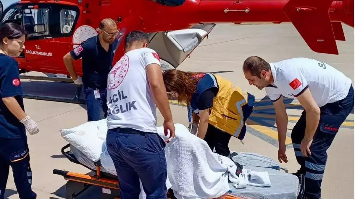 Cizre’deki kadın hasta, ambulans helikopterle Şanlıurfa’ya sevk edildi