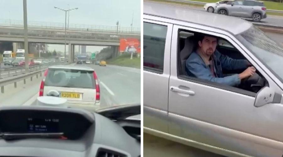 Tepki çeken görüntü! Ambulansa yol vermedi, 'Yol vermiyorum' diye bağırdı
