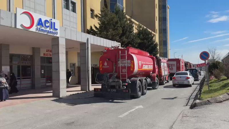 Arnavutköy Devlet Hastanesinde çıkan yangın söndürüldü