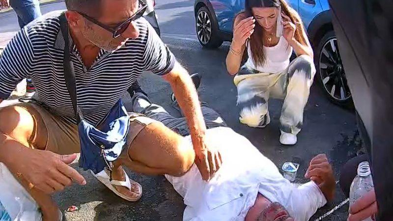 İstanbul'da kazada yaralanan skuter sürücüsüne yabancı doktordan müdahale