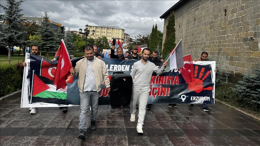 Erzurum'da hekim ve sağlık çalışanları 86 haftadır Gazze için yürüyor